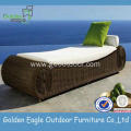 PE Rattan and Aluminum White Lounger